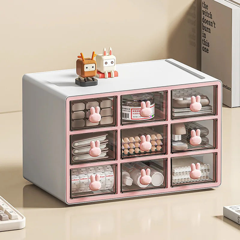 Desktop Storage Box Transparent Drawer Home Storage Box Stationery Box Office Files Stationery Organizer Cosmetics Drawer Box