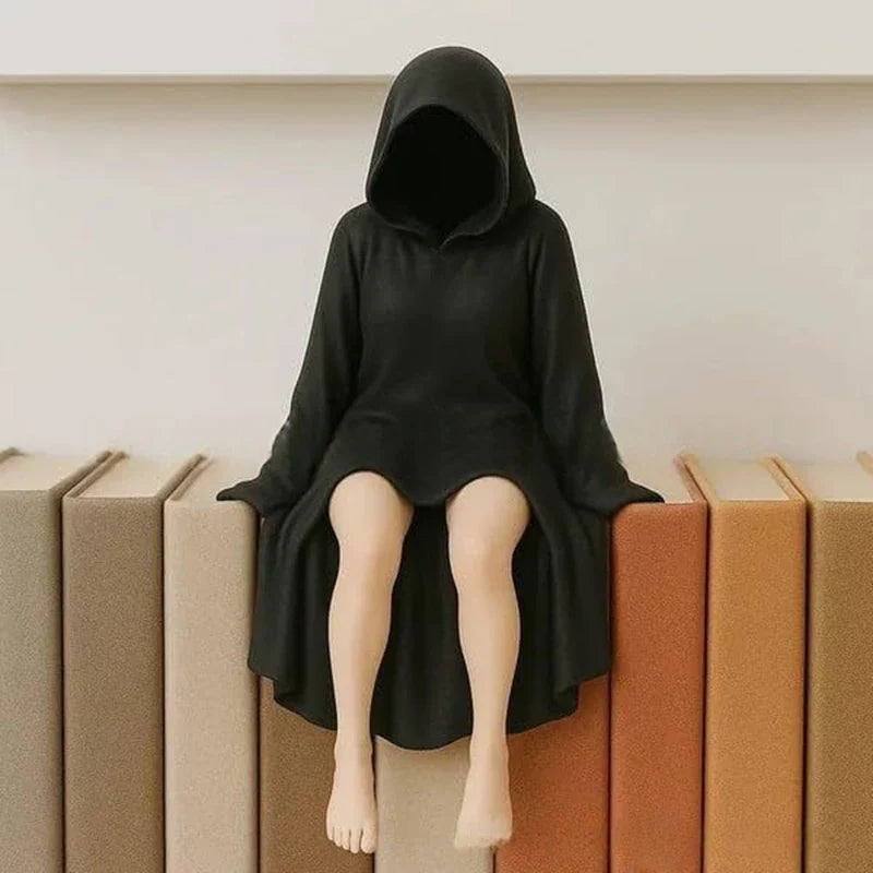 Women Statue Masked Women Desktop Ornament Mysterious Lady Statue for Desk Room Fireplace Shelf Mantel Table Entryway Lootquake LLC
