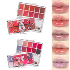 FLORTTE 10-Color Lip Palette Lip Gloss and Lipstick Glossy Moisturizing Pigmented Multifunctional Easy to Apply Lootquake LLC