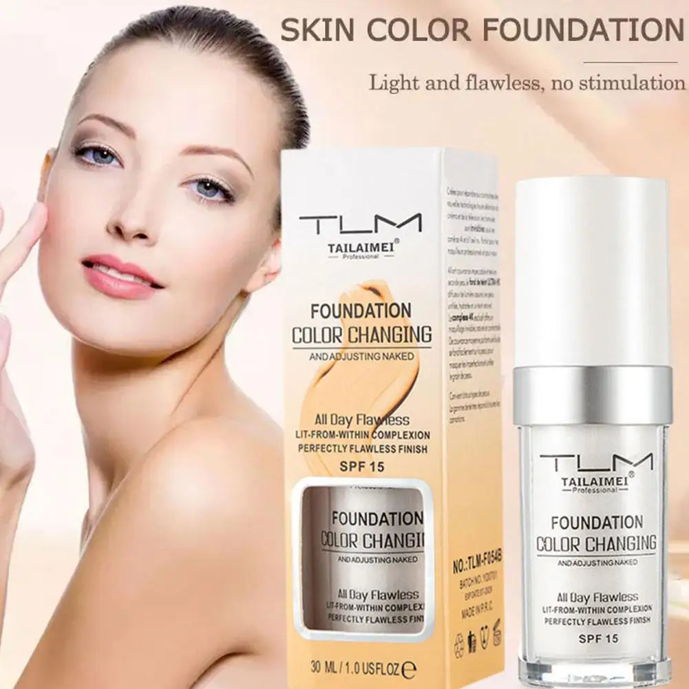 Colour Changing Liquid Foundation Hides Wrinkles & Lines, SPF15 BB Cream Makeup Base Concealer Moisturizing Primer All Skin Tone Lootquake LLC