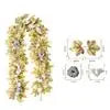 Halloween Thanksgiving Pink Decorations Artificial Fall Maple Leaves Garland Autumn Hanging Pink Pumpkins Flowers Berries Rattan Lootquake LLC