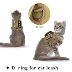 Tactical Cat Harness with 2 Patches Stickers Vest Harnesses THRIXINE