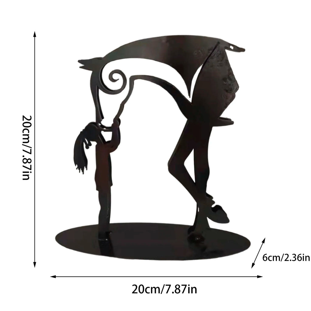 Kiss-Horse Sculpture Modern Statue Rustic Metal Art Men Gift Horse Decor Simple And Classic Design Ornaments Lootquake LLC