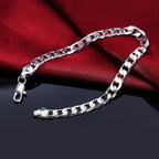 Fashion charm 925 Sterling Silver Bracelet for man woman Twisted rope chain fine jewelry Wedding party Christmas gift Lootquake LLC