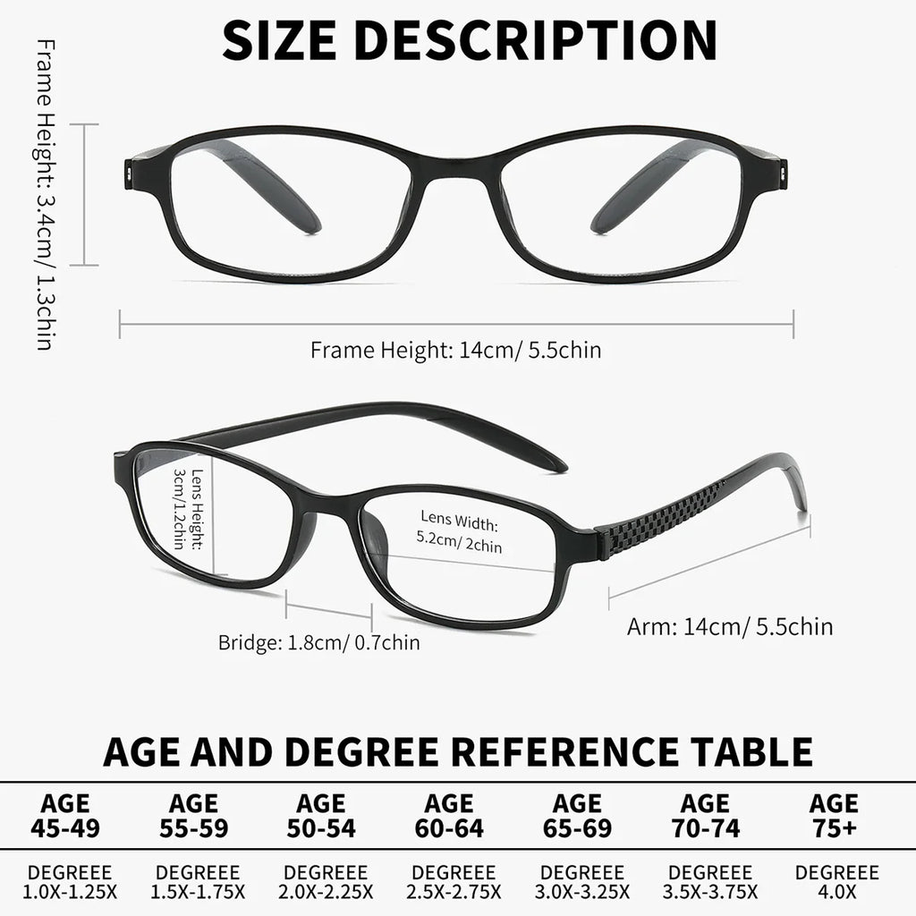 BARCUR Original Classic Presbyopia Glasses for Men and Women High-Quality Plastic Frame with Hinge Splicing Pattern and Mirror Legs Transparent AC Lenses for Reading Stevvex