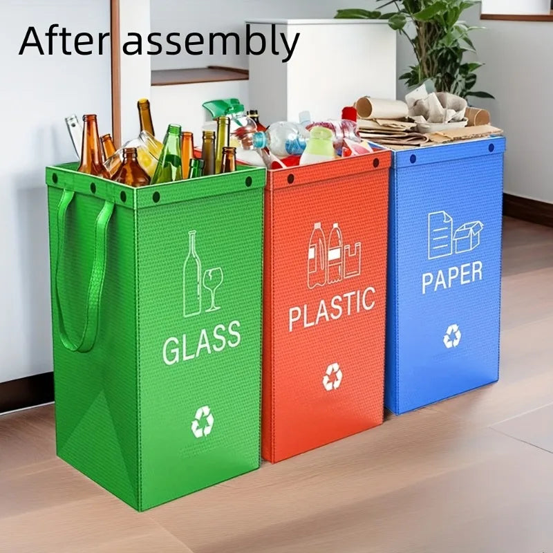 3pcs/set Large Capacity Foldable Trash Bin Portable Kitchen & Outdoor Camping Waste Basket Storage Bag for Home Travel Picnic Lootquake LLC