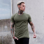 Men Fashion V Neck Short Sleeve Fitness Workout Summer Breathable Cotton - SJB-DIAMOND ELITES