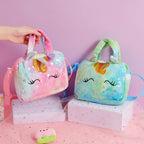 Plush Unicorn Single Shoulder Crossbody Bag for Children's Coin Purse Girl Travel Handbag Cute Student Gift Storage Pencil Bags Lootquake LLC