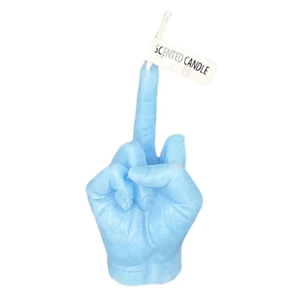 Middle Finger Shaped Model Scented Candle Funny Candle Statues Desk Decoration Hand Gesture Candle for Home Bedroom Supplies