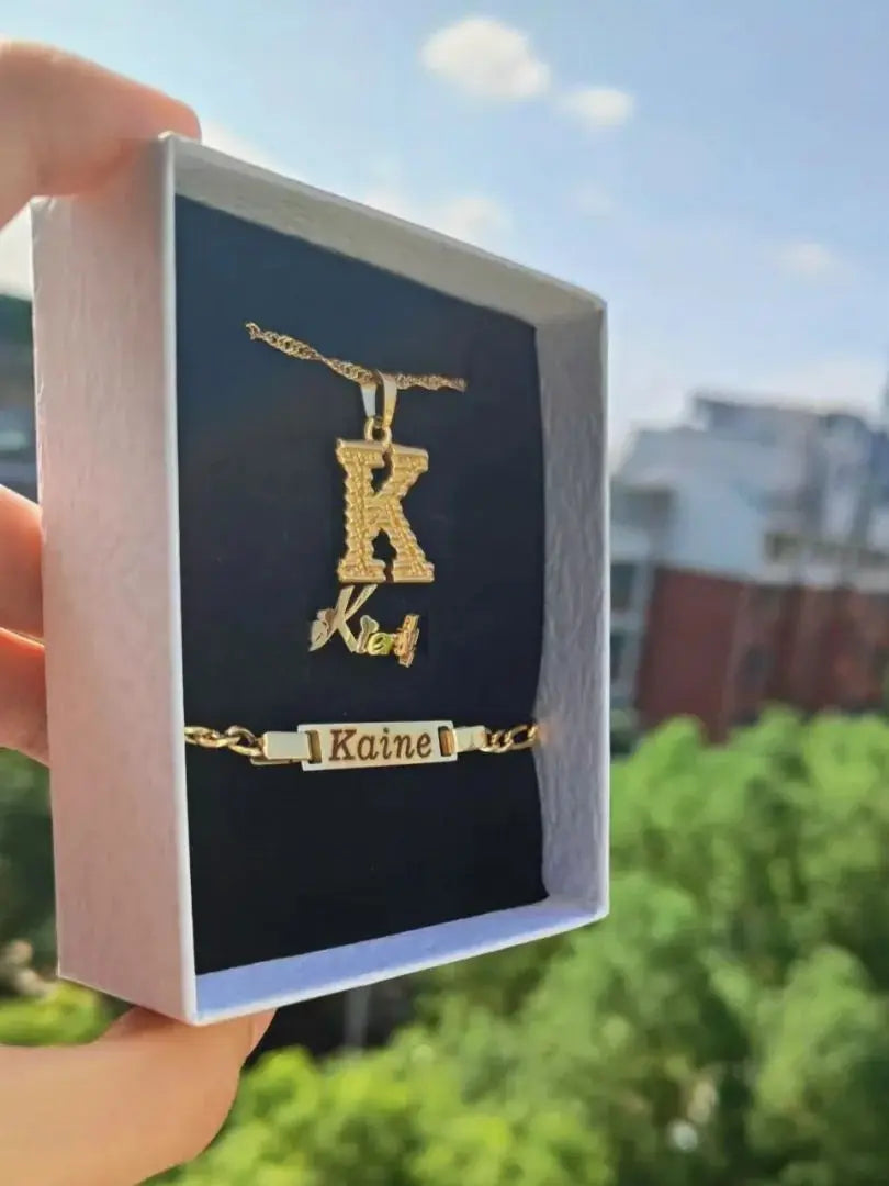 DUOYING Custom Nameplate Set Full Zircon Neckalce Bling Earrings Personalized Mini Hoop Stainless Steel For Kids Jewelry Lootquake LLC