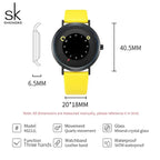 Shengke Women Creative Wristwatch Ladies Watches Yellow Leather Band Best Gifts Wristwatches Clock Montres Femme Reloj Mujer