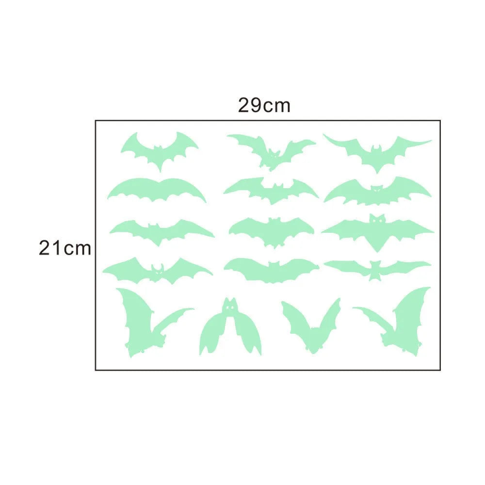 Halloween Luminous Wall Stickers Stickers Glow Dark Halloween Decor Creative Carved Fluorescent Festival Horror Home Decoration