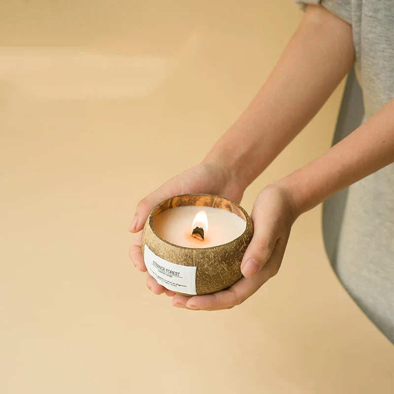 Coconut Shell Aromatherapy Candle Essential Oil Fragrance Premium Plant Wax Fragrance Home Companion Lootquake LLC