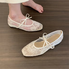 Summer Women Ballet Flats Shoes Comfortable Non Slip Fashion 2025 New Bow Women Shoes  Mesh Breathable Sandals Zapatos De Mujer Lootquake LLC