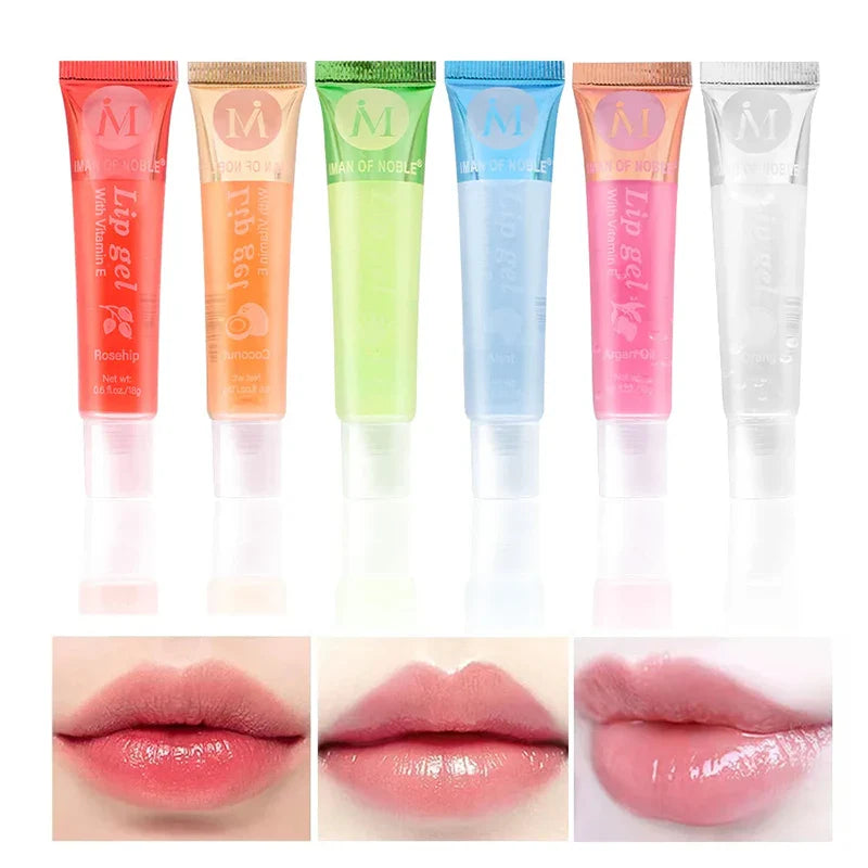 6pcs Fruit Moisturizing Lip Gloss Oil,Transparent Lipstick,Ve, Rosehip,Argan,Peppermintaloe,Coconut Flavor Lip Gel,Long Lasting Lootquake LLC