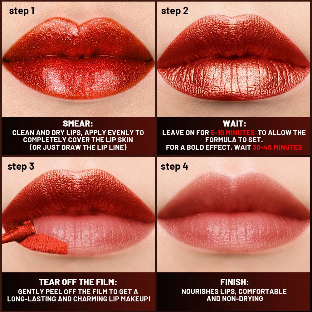 5Color Liquid Peel-off Lip Gloss Waterproof Long-lasting Matte Lipstick Non-stick Cup Makeup Moisturizing Lip Tattoo Pigment Lootquake LLC