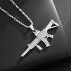 Ice Out Zircon Polite Gesture Middle Finger Necklace Men Women Punk Hip Hop Rap Rock Party Jewelry Gift