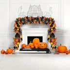 Halloween Pumpkin Cane Flying Indoor Fall Maple Leaf Garland Maple Leaf Autumn Thanksgiving Decor for Party Desk Decor