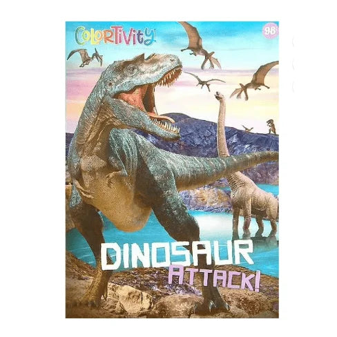 Dinosaur Attack! Colortivity Drawing Toy Book Lootquake LLC