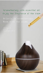 350ML USB aroma oil diffuser wood electric humidifier ultrasonic air humidifier mini aromatherapy LED light mist maker for home Lootquake LLC
