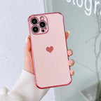 Luxurious Heart Soft Anti-Scratch Full Lens Protection Silicone Girls Shockproof Phone Case for iPhone Phone Case For iPhone 14 13 12 Pro 12Mini Soft Women Elegant Love Heart Shockproof Bumper Phone Case Stevvex