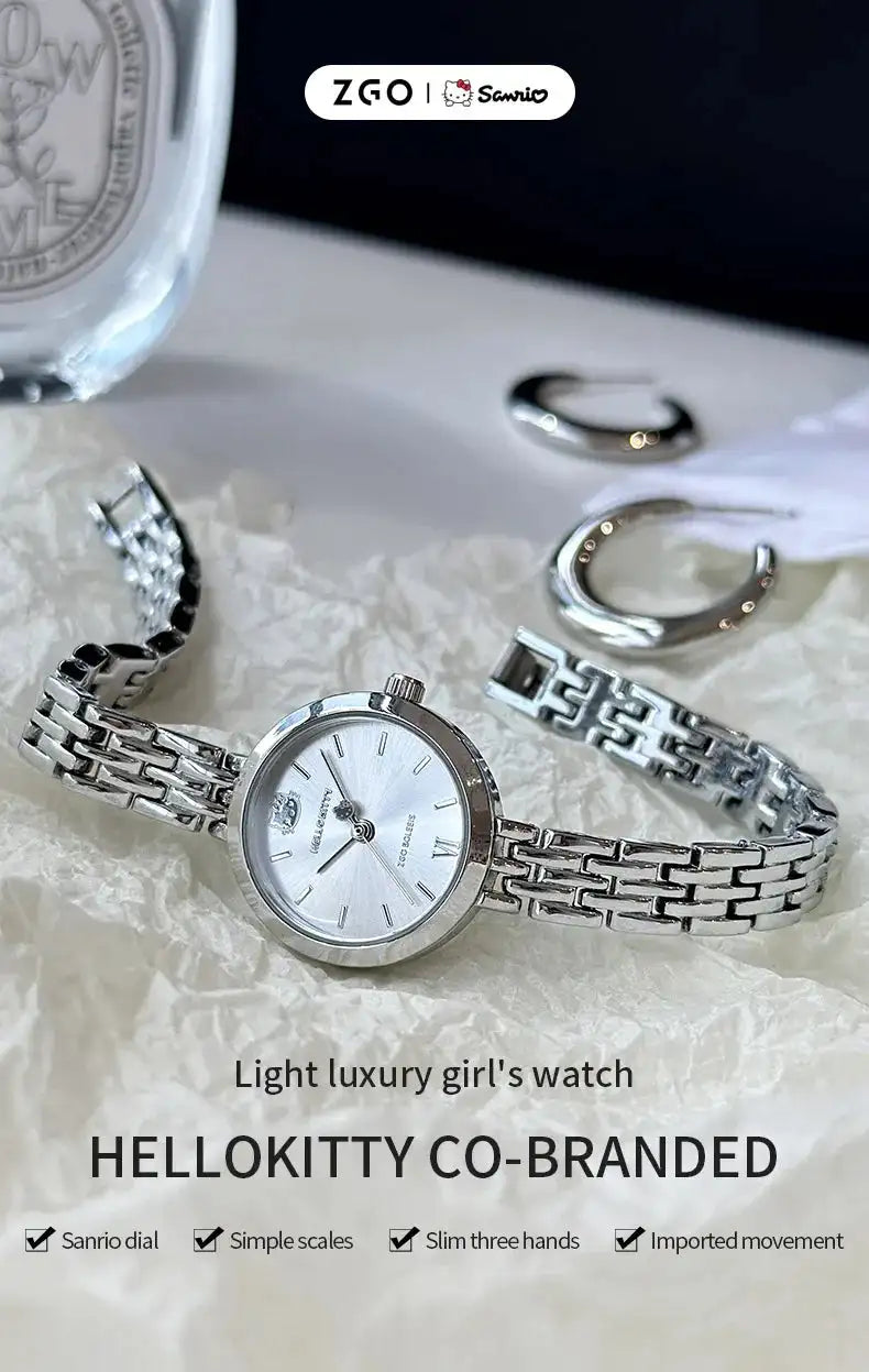 ZGO X Sanrio Hello kitty Watch For Women Minority Light Luxury Waterproof Quartz Watches Girls Jewelry Birthday Gifts 295
