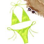 ShimmerWave: Luxe Satin Brazilian Bikini Set THRIXINE