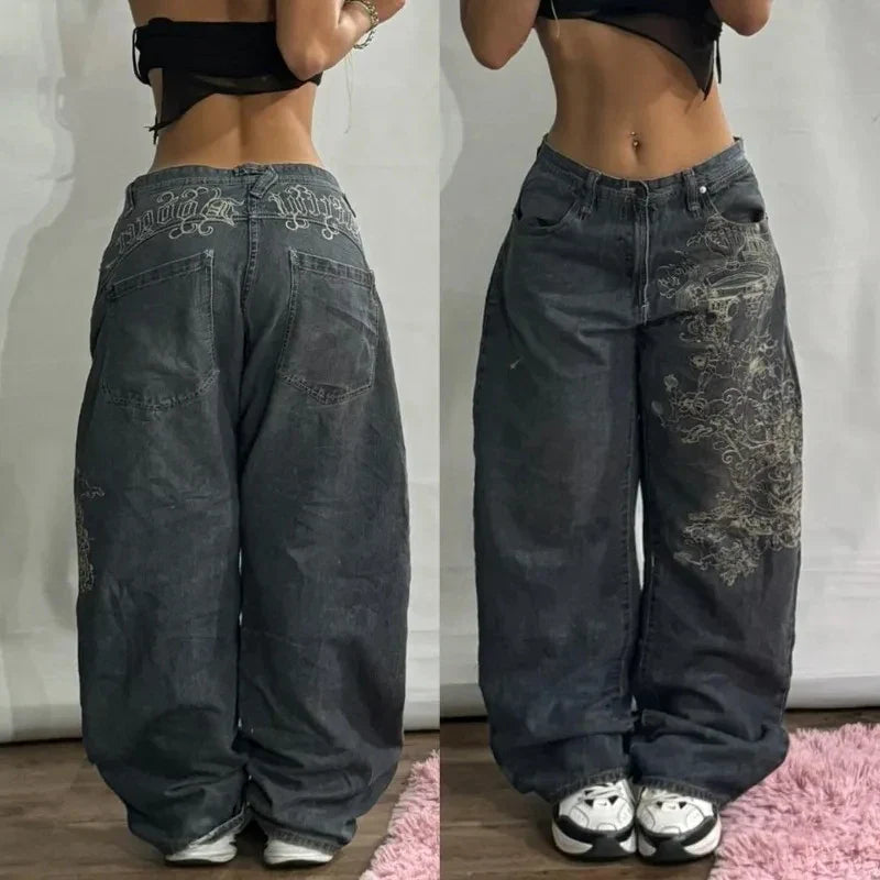 Streetwear Fashion New Multi-pocket Washed Baggy Jeans Men And Women Y2K Hip-hop Harajuku Casual Gothic High Waist Wide Trouser Lootquake LLC
