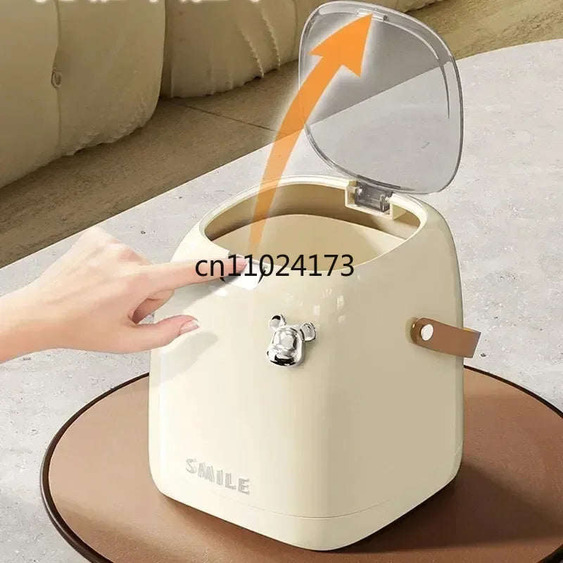 Beishan 2L Luxury Desktop Trash Can Small Waste Bin with Handle,Elegant Office/Bedroom/Living Room Garbage Bin Compact & Stylish Lootquake LLC