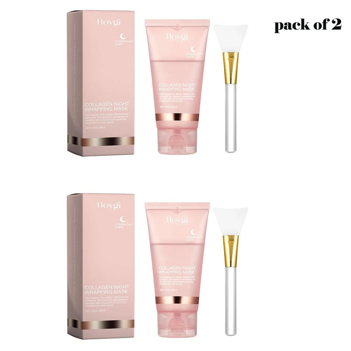 Hydrolyzed Collagen Overnight Facial Mask Wrapping Peel-Off Mask Hydrating Firming Mask for Elasticity Reduces Sagging Dullness Lootquake LLC