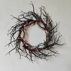 Halloween Wreath Black Branch Garland with LED Light Horror Party Haunted Festival Branch Wreath Hanging Room Halloween Decor Lootquake LLC