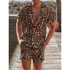 Leopard Print Shirt For Men Short Sleeve Male T-shirt Tops Summer Casual All-match Hawaiian Beach Shirts Mens Plus Size Tees Lootquake LLC
