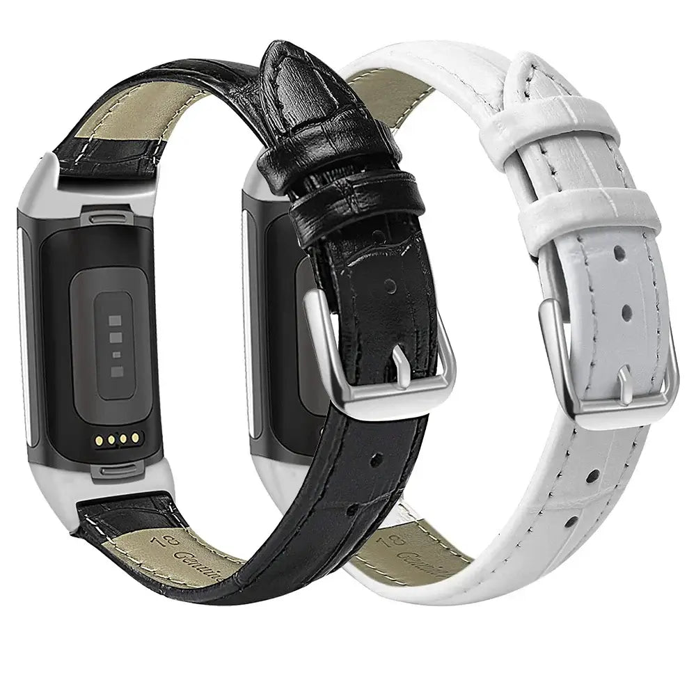 Fitbit Charge 6 5 4 3 Leather Band - Premium Classic Style - SJB-DIAMOND ELITES