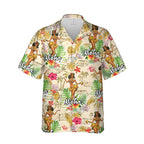 3D Print Hula Girl Graphic Beach Shirts For Men Casual Short Sleeve Hawaiian Dancer Blouses Aloha Beach Button Shirts Mens Tops Lootquake LLC