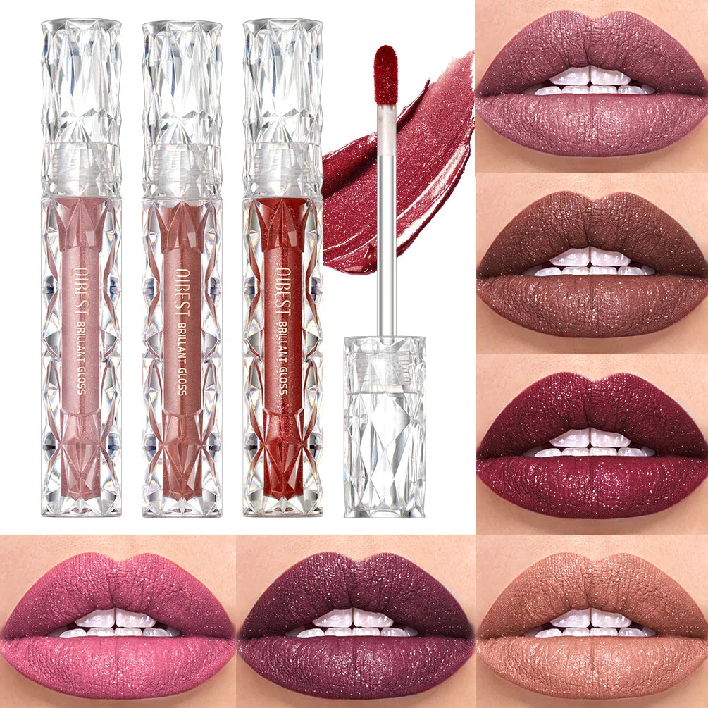 QIBEST Waterproof Diamond Shimmer Glitter Lipgloss Matte Liquid Lipstick Shiny Pearl Lip Glaze Long Lasting LipTint Women Makeup Lootquake LLC