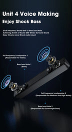 Salange Bluetooth Speaker USB Wired 3.5mm Port Sound Bar for PC Game Console Smartphone Laptop Tablet Black Desk Set Long Lootquake LLC