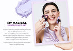 Jessup Powder Puff, 2pcs Triangle Powder Puff Soft for Foundation Setting and Baking, Reusable, Washable, Purple SP018