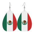 Mexico Flag Leather Earrings Dangle Earrings Lightweight Teardrop Earrings For Women Lootquake LLC