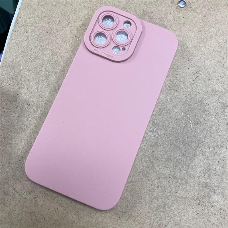 High-end Black Shockproof Silicone Phone Case For iPhone 13 12 Pro 11 Pro Max For Men Protect Lens Cover Compatible with iPhone Silicone Rubber Case Comfortable Grip Stevvex