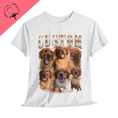 Personalised Pet Bootleg t shirt, Dog Collage t shirt Dog Picture Tee Unisex Top Pi-Mart