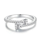 2025 New Shiny Zircon Ring Engagement Ceremony Women's Accessories Wedding Fashion  Jewelry Simple  Wholesale