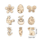 50pcs Easter Wooden Confetti Rabbit Carrot Eggs Kids Painting DIY Crafts Wood Slice 2025 Spring Easter Party Decoration For Home Lootquake LLC