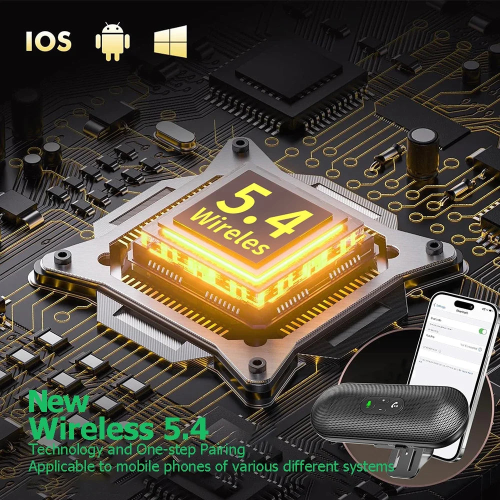 Bluetooth 5.4 Speaker Handsfree Car Kit Sun Visor Clip Wireless Audio Receiver Speakerphone Loud Music Player Dual Microphone Lootquake LLC
