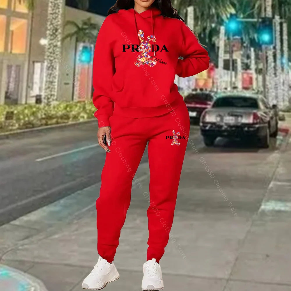 Women's Luxury Oversized Tracksuit 2-Piece Set THRIXINE