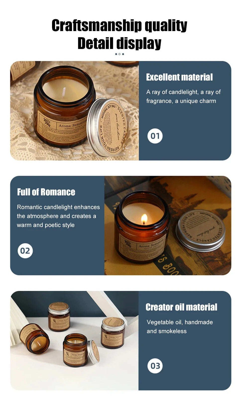 Scented Candles Smokeless Soy Candle Essential Oil Aromatic Candle Luxury Decoration Candle Wedding Gifts Party Home Decoration Lootquake LLC