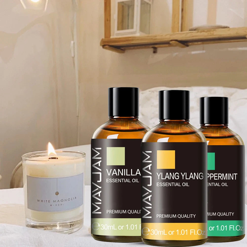 MAYJAM 1PCS 30ML Aromatherapy Essential Oil Lavender Vanilla Jasmine Eucalyptus Peppermint Aroma Oil for Diffuser Candle Soap Lootquake LLC