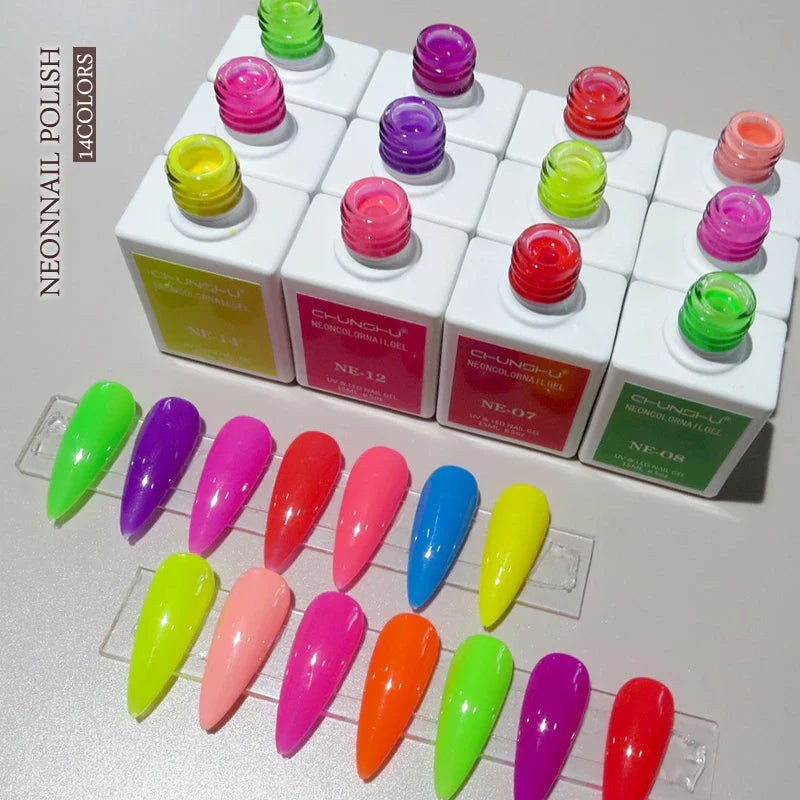 CHUNSHU 15ml Fluorescence Gel Nail Polish Semi Permanent UV/LED Nail Gel Long Lasting Varnish For Nails Art Manicures Soak Off Lootquake LLC