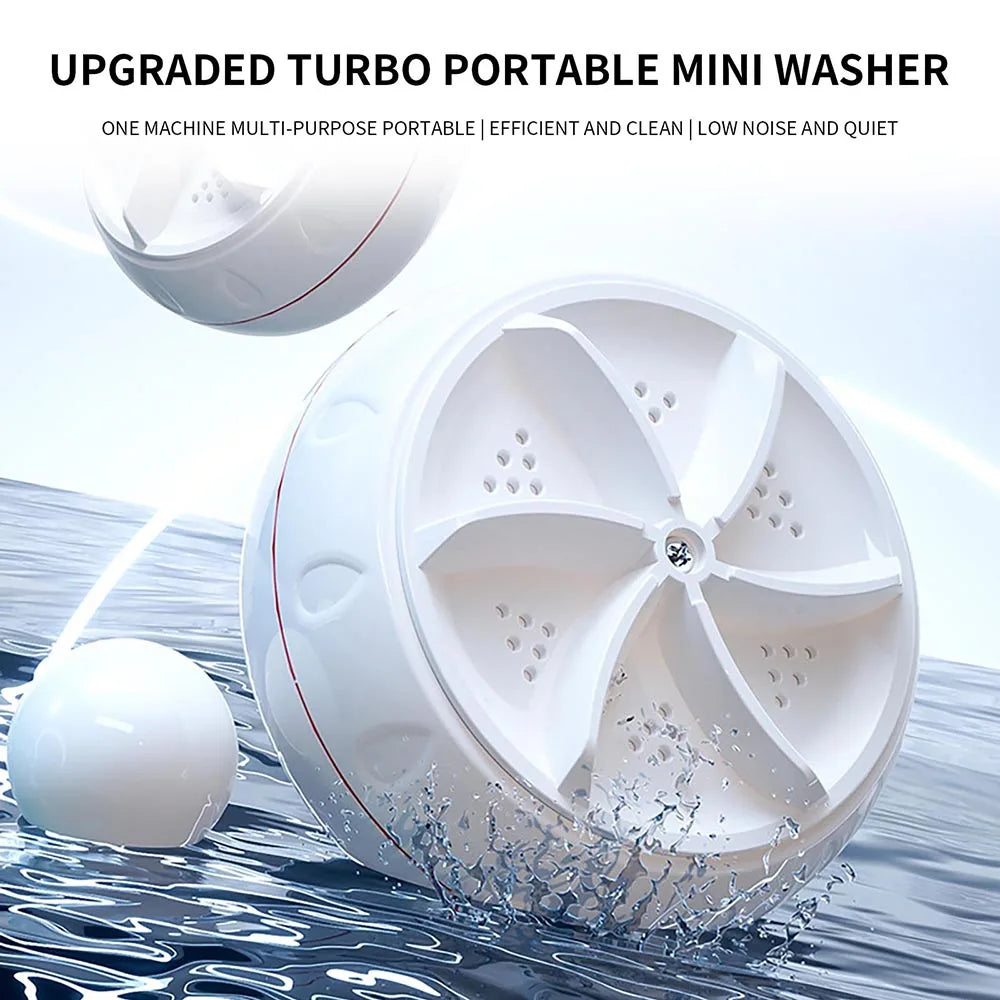 60W High Power Portable Mini Turbo Washing Machine Ultranicso Washer for Apartment Camping Travel Clothes Underwear Socks USB Lootquake LLC