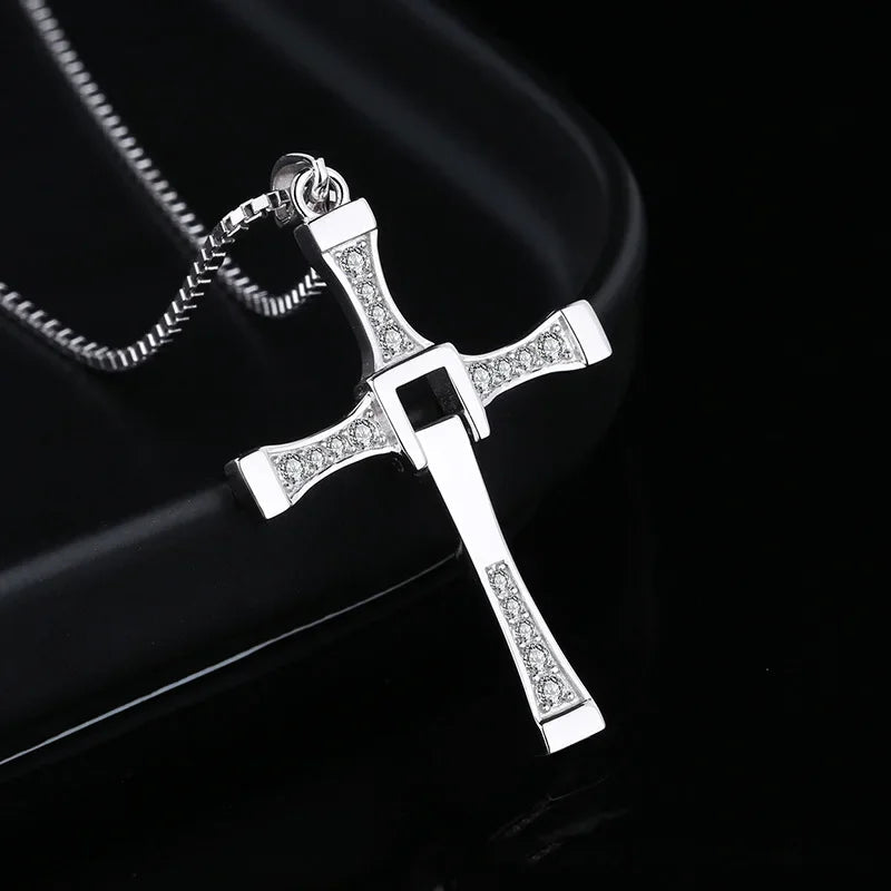 Fast And Furious Movie Dominic Toretto Cross Necklace Pendant 925 Sterling Silver Jewelry For Women Men Couple Lovers Xmas Gifts Lootquake LLC