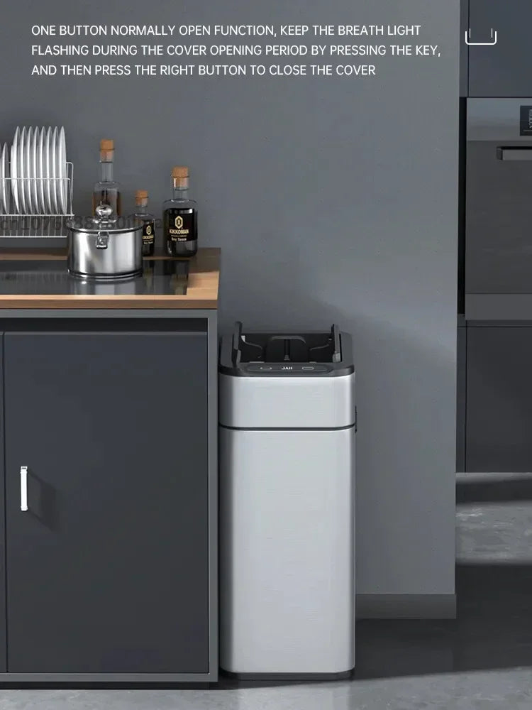 Smart Trash Can 20L 30 40 50 60 Liters Wastebasket Large Kitchen Garbage Cube Home Automatic Stainless Steel Garbage Bin Dustbin Lootquake LLC